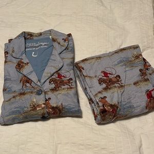 NWOT- washed. PJ Salvage pajamas, vintage, western print size small- oversize